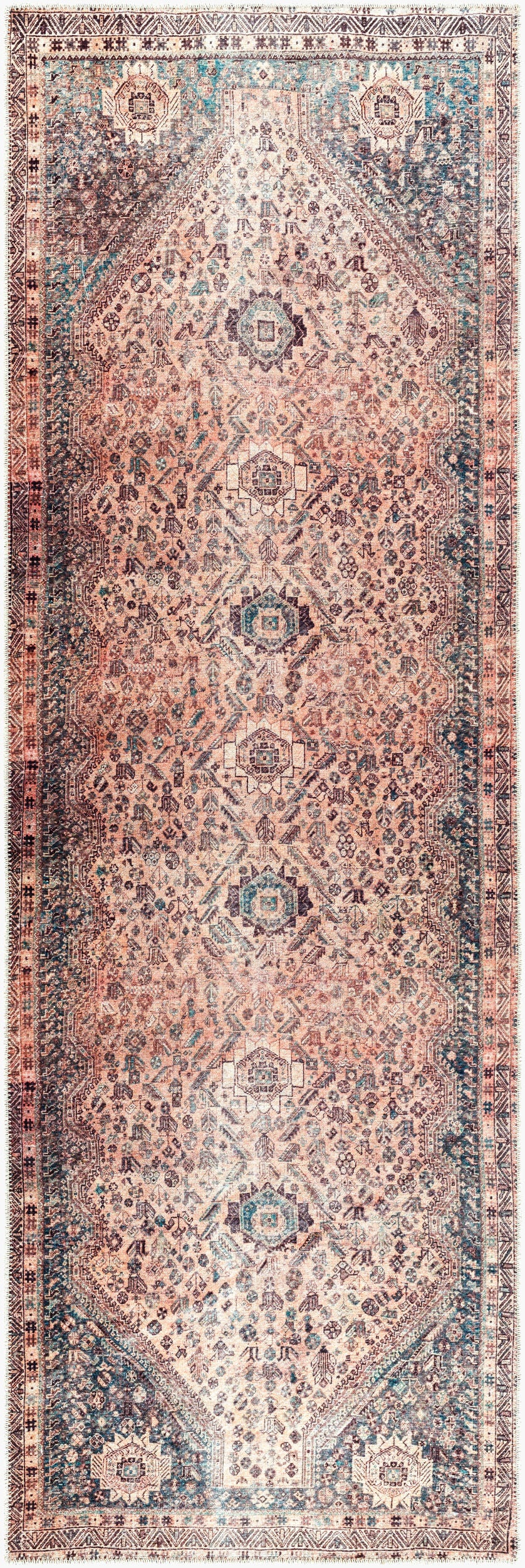 Amelie AML-2335 8ft Runner Machine Woven Washable Runner Rug