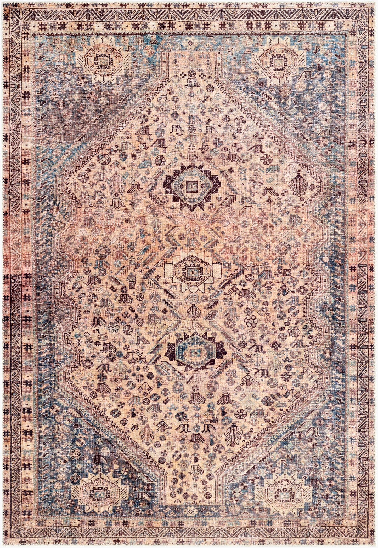 Amelie AML-2335 6' x 9' Machine Woven Washable Area Rug