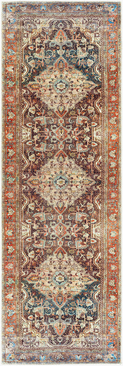 Amelie AML-2343 8ft Runner Machine Woven Washable Runner Rug