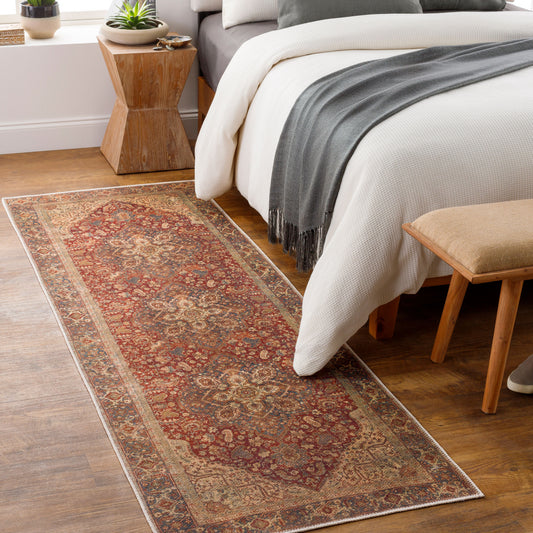 Amelie AML-2344 8ft Runner Machine Woven Washable Runner Rug