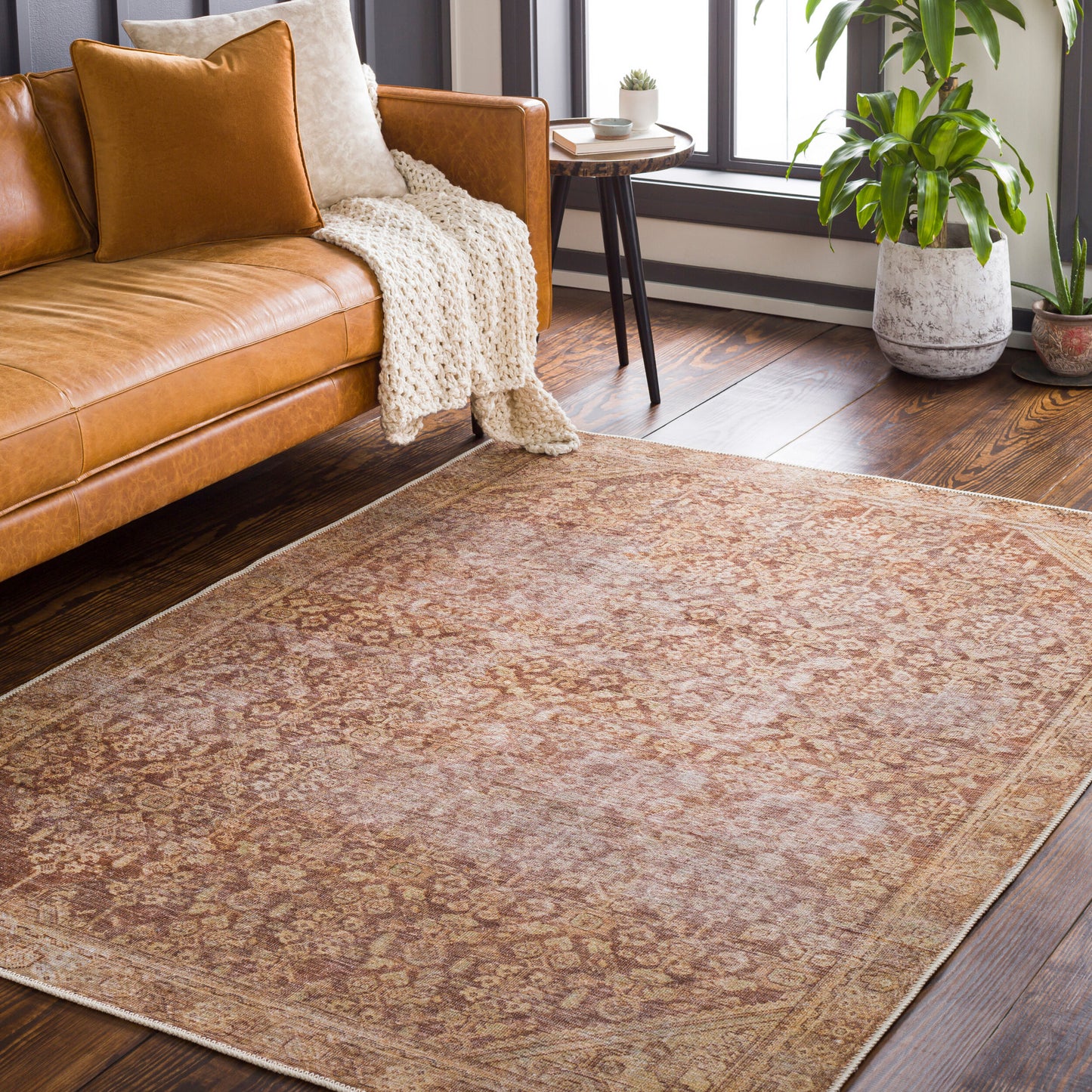 Amelie AML-2345 8ft Runner Machine Woven Washable Runner Rug