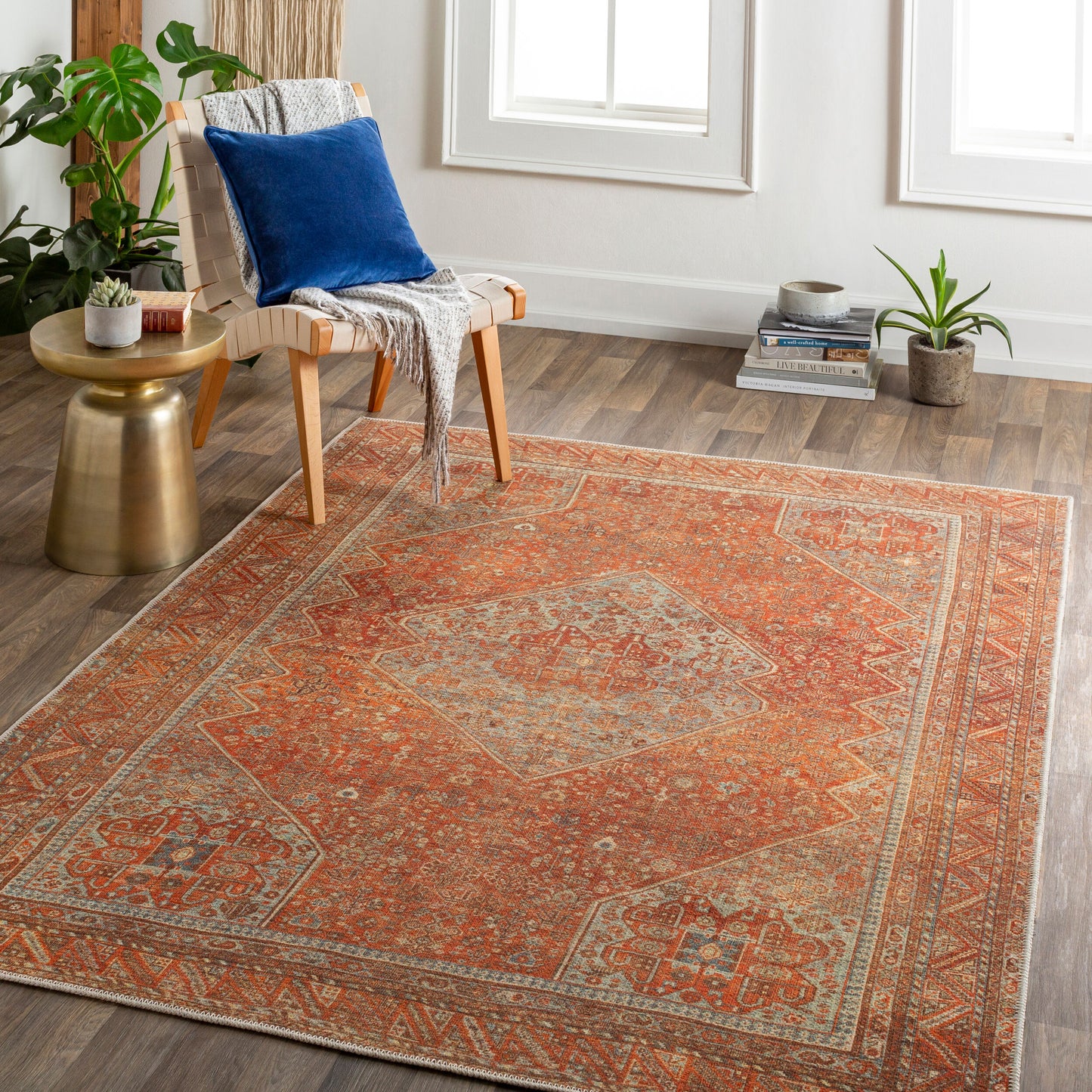 Alfombra decorativa lavable a máquina Amelie AML-2351 de 2' x 3'
