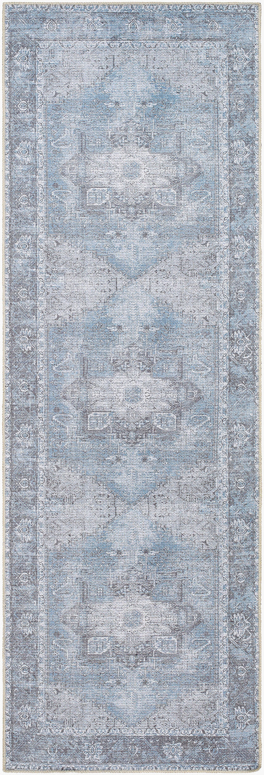 Amelie AML-2358 16ft Runner Machine Woven Washable Runner Rug