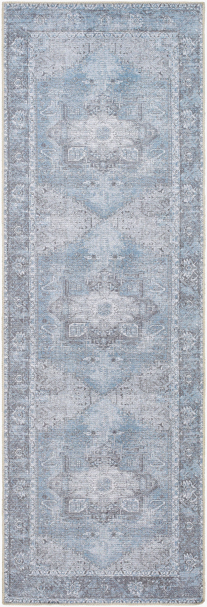 Amelie AML-2358 20ft Runner Machine Woven Washable Runner Rug