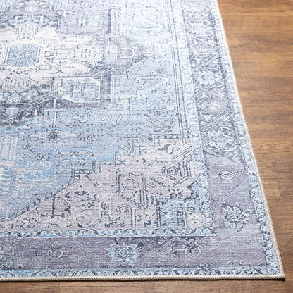 Amelie AML-2358 20ft Runner Machine Woven Washable Runner Rug
