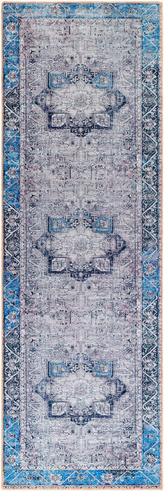 Amelie AML-2359 20ft Runner Machine Woven Washable Runner Rug
