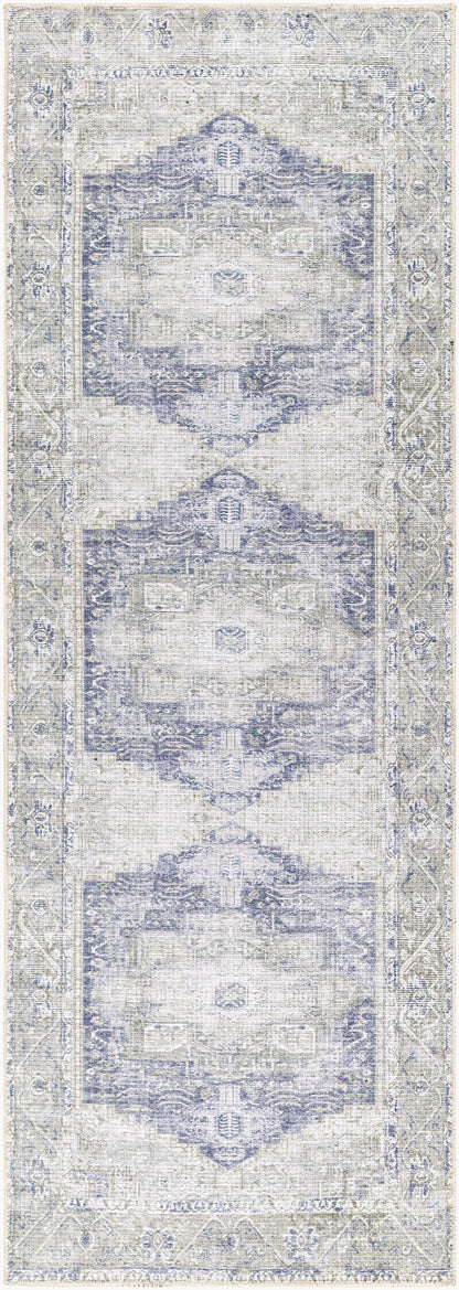 Amelie AML-2363 18ft Runner Machine Woven Washable Runner Rug