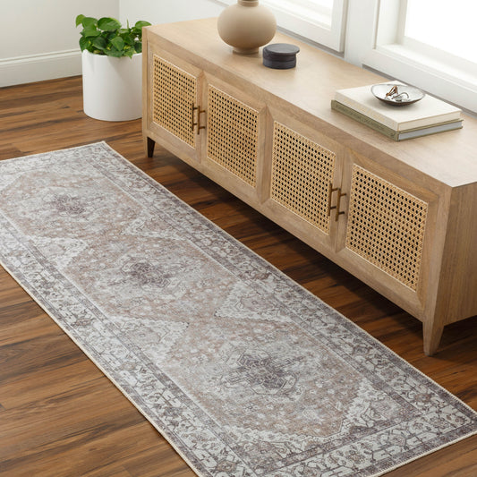 Amelie AML-2371 8ft Runner Machine Woven Washable Runner Rug
