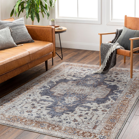 Amelie AML-2374 6' x 9' Machine Woven Washable Area Rug