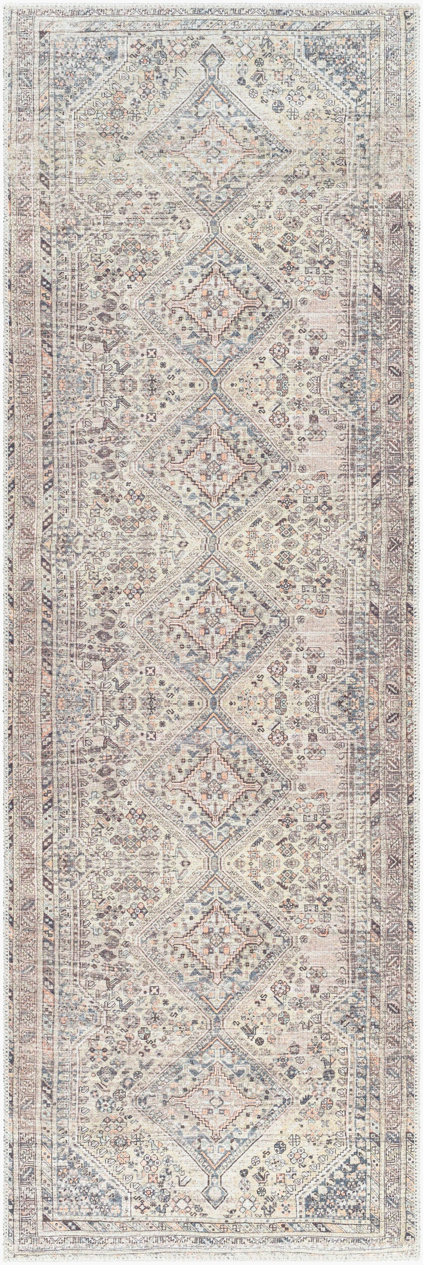 Amelie AML-2382 8ft Runner Machine Woven Washable Runner Rug