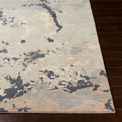 Alfombra decorativa de lana tejida a máquina Andromeda ANM-1007 de 2' x 3'