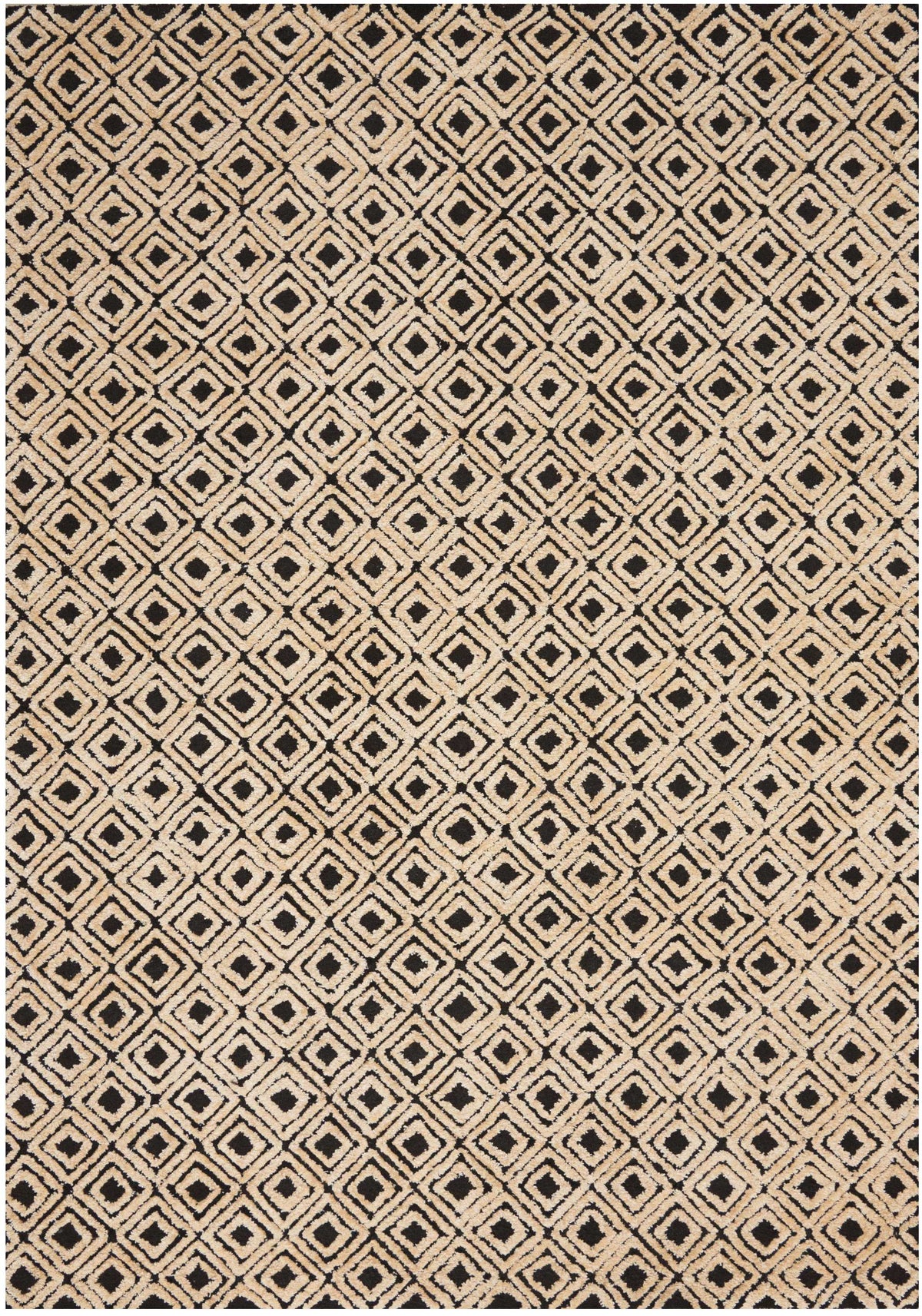 Deco Mod DEC02 Black Beige Tufted Rug