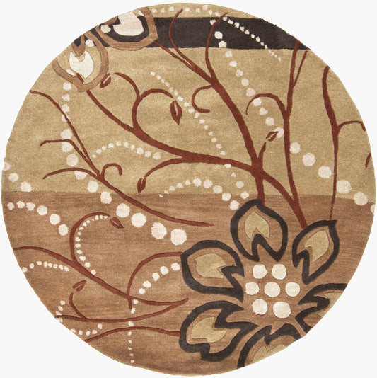 Athena ATH-5006 4ft Round Handmade Wool Accent Rug