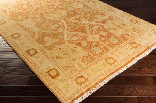 Alfombra decorativa de lana antigua ATQ-1002 de 2' x 3' hecha a mano