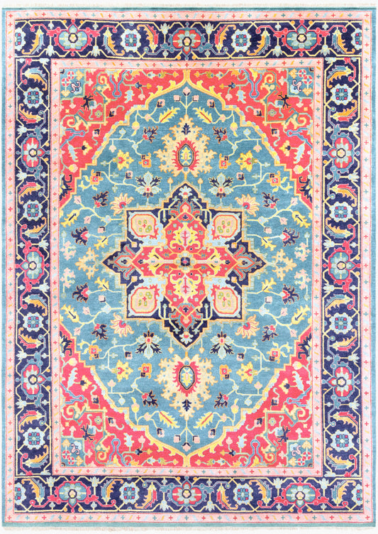 Alfombra antigua de lana hecha a mano ATQ-1015 de 8' x 11'