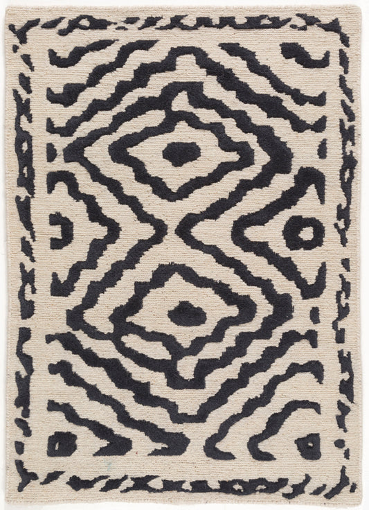 Alfombra decorativa de lana hecha a mano Atlas ATS-1001 de 2' x 3'