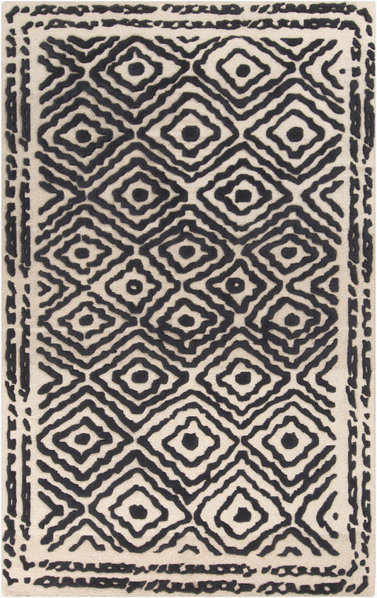 Alfombra decorativa de lana hecha a mano Atlas ATS-1001 de 90 x 150 cm