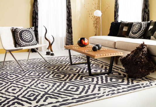 Alfombra decorativa de lana hecha a mano Atlas ATS-1001 de 2' x 3'