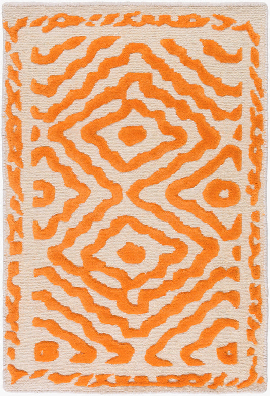 Alfombra decorativa de lana hecha a mano Atlas ATS-1003 de 2' x 3'