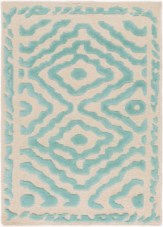 Alfombra decorativa de lana hecha a mano Atlas ATS-1004 de 2' x 3'