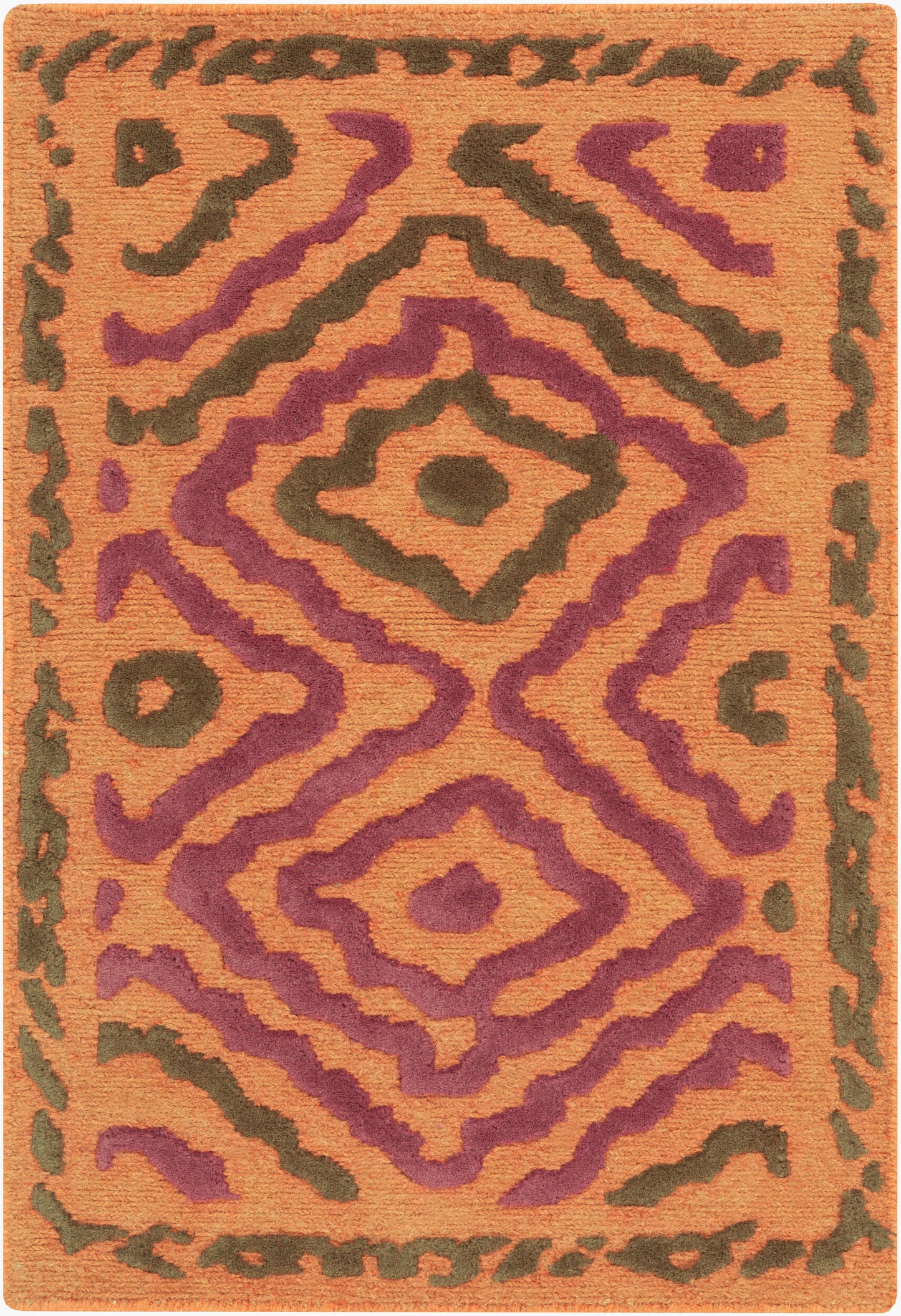 Alfombra decorativa de lana hecha a mano Atlas ATS-1014 de 2' x 3'