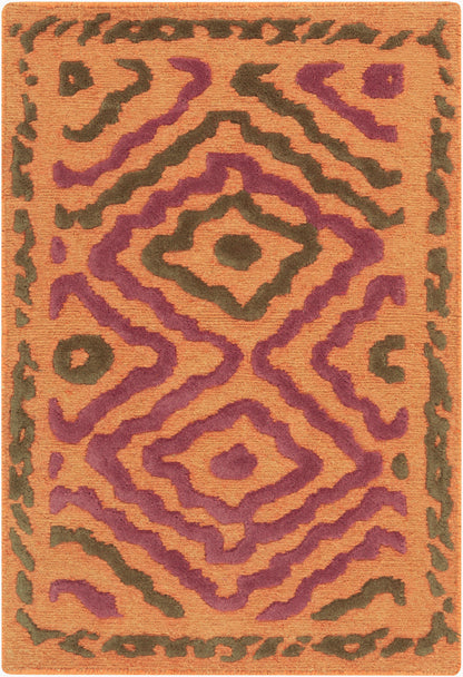 Alfombra decorativa de lana hecha a mano Atlas ATS-1014 de 2' x 3'