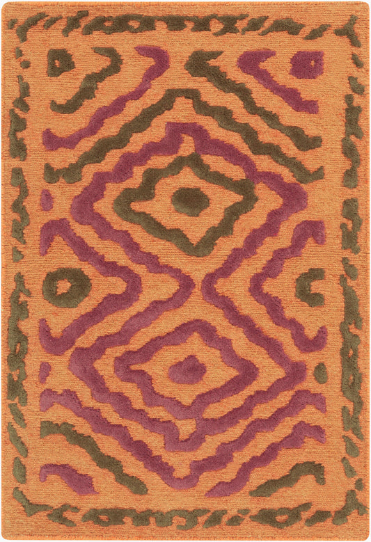 Alfombra decorativa de lana hecha a mano Atlas ATS-1014 de 2' x 3'