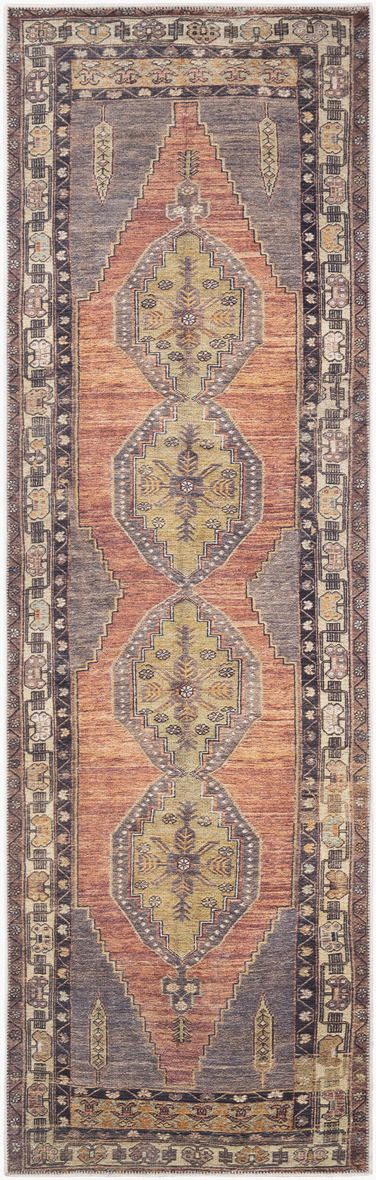 Alfombra de corredor tejida a máquina Antiquity AUY-2302 de 7 pies