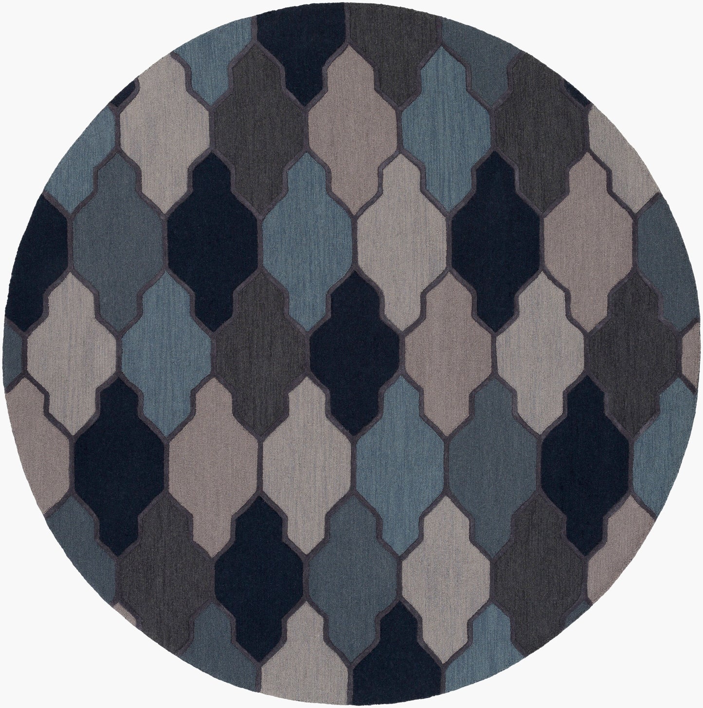 Alfombra redonda de lana Pollack AWAH-2042 de 90 cm, hecha a mano
