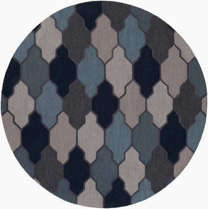 Alfombra redonda de lana Pollack AWAH-2042 de 90 cm, hecha a mano