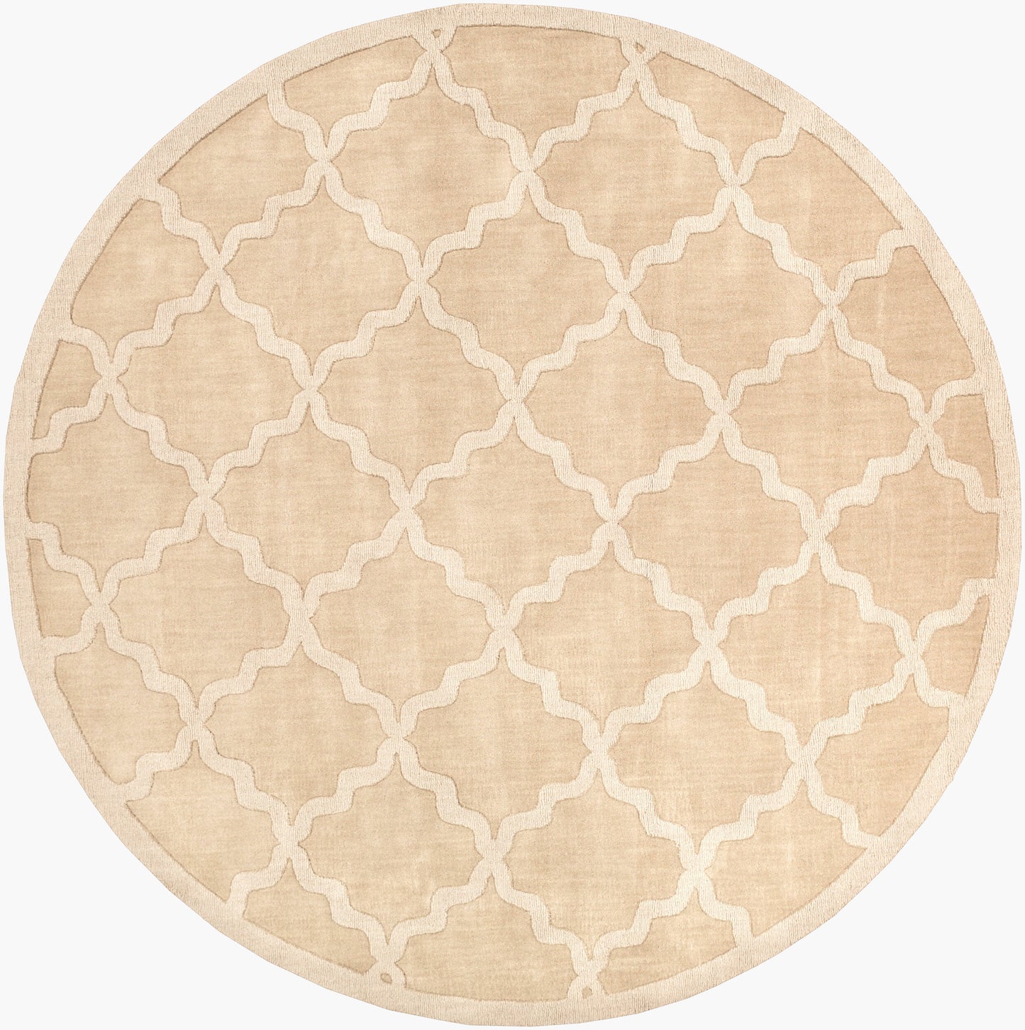 Alfombra redonda de lana hecha a mano Central Park AWHP-4020 de 2,13 m