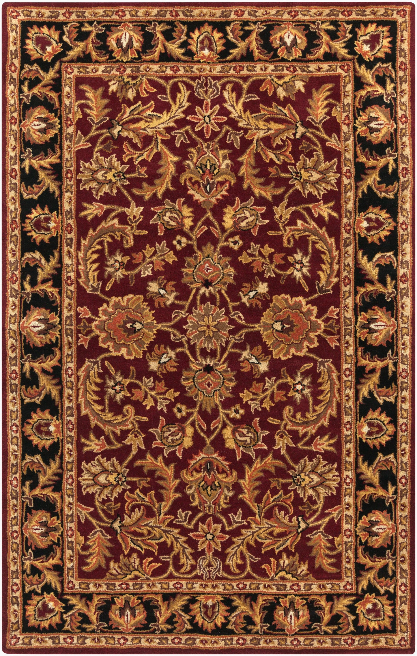 Alfombra decorativa de lana hecha a mano, redonda, de 90 cm, Middleton AWOC-2001
