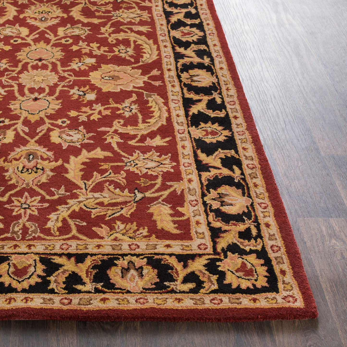 Alfombra decorativa de lana hecha a mano, redonda, de 90 cm, Middleton AWOC-2001