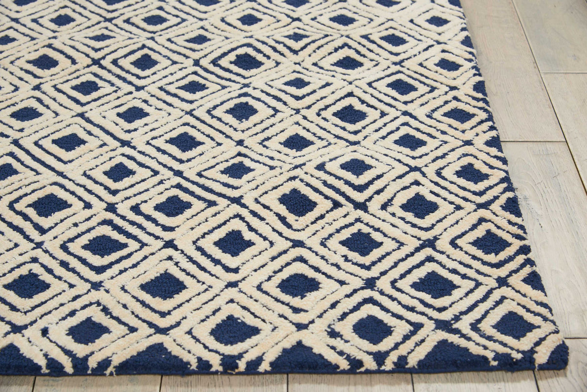 Deco Mod DEC02 Navy Ivory Tufted Rug