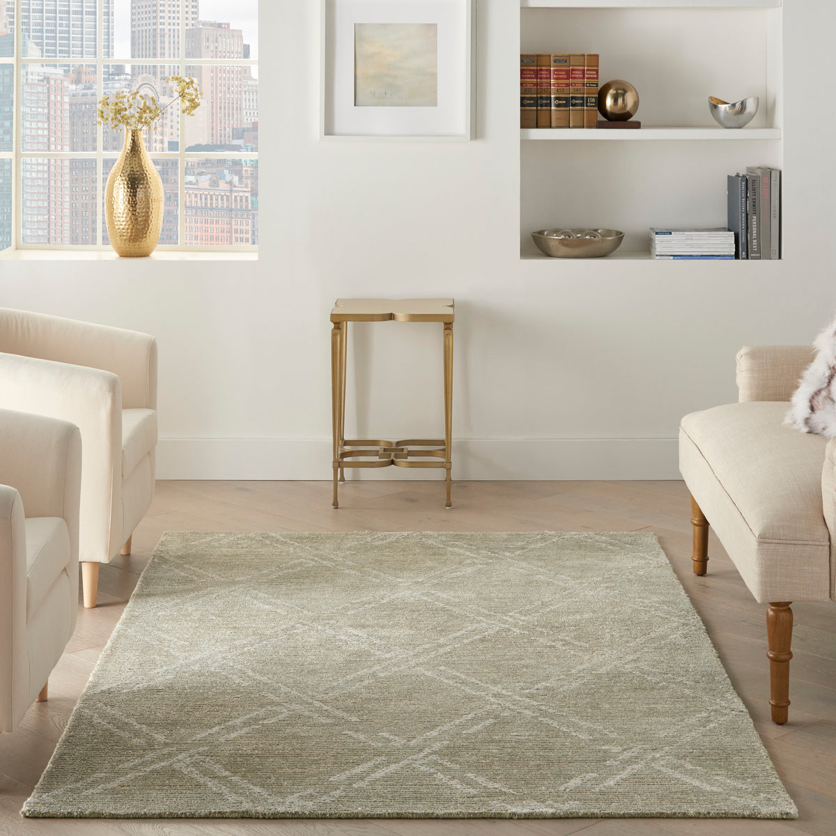 Venosa VSN01 Green Ivory Tufted Rug