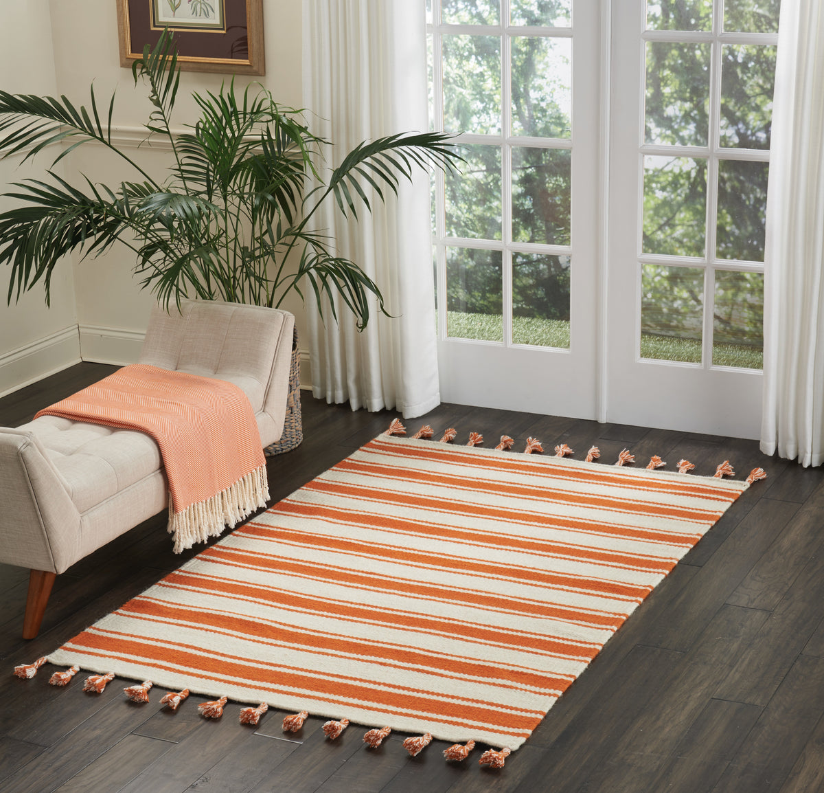 Rio Vista DST01 Ivory/Orange Woven Rug