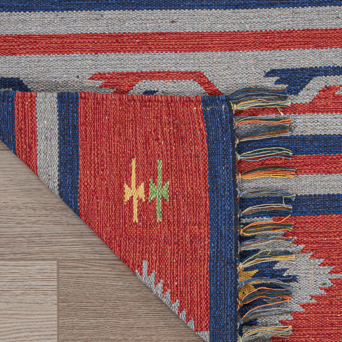 Baja BAJ03 Blue Red Woven Rug
