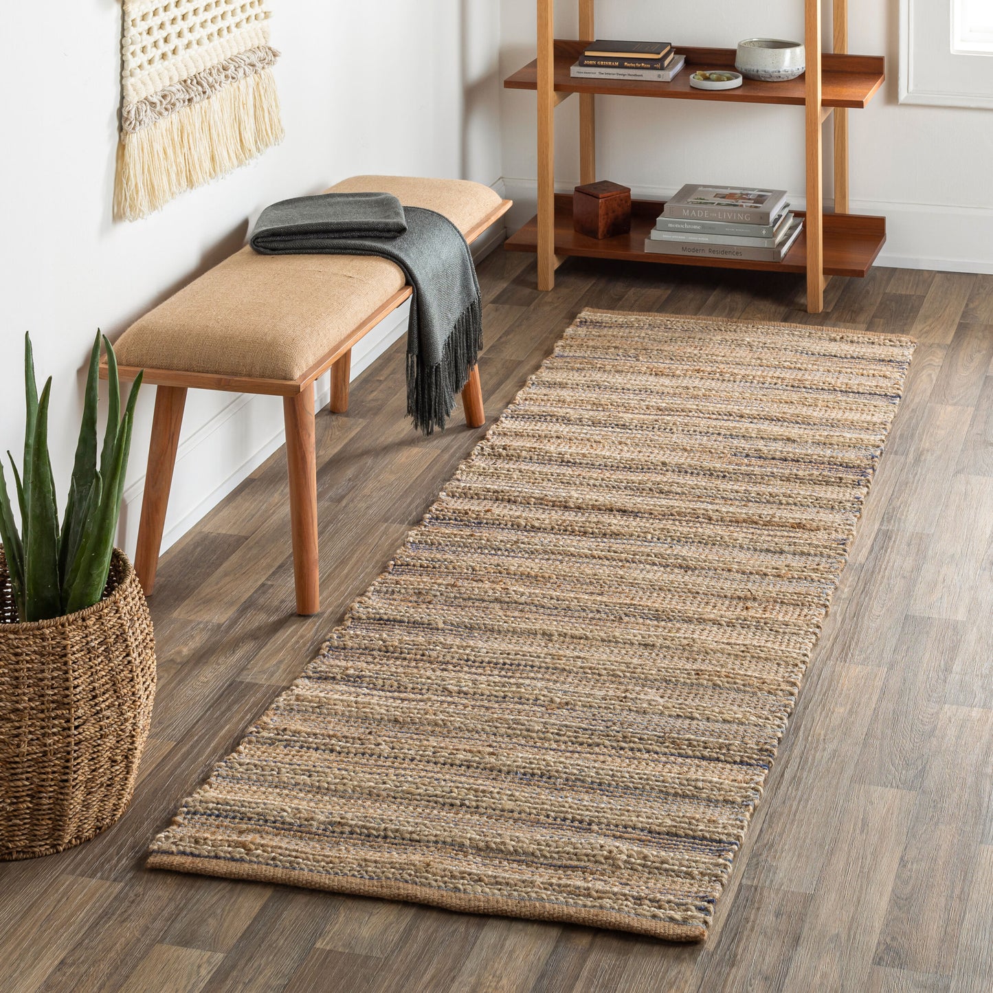 Alfombra de corredor Bali BAL-2305 de 2,4 m hecha a mano
