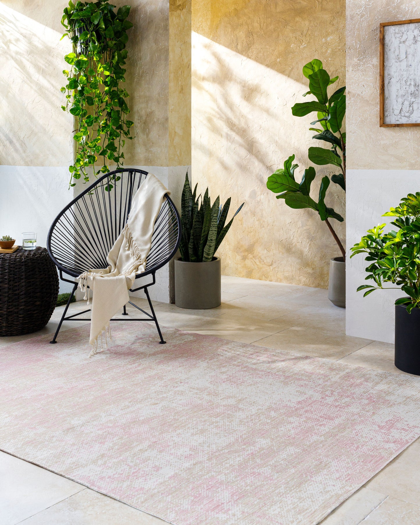 Alfombra Barbados BBD-2303 de 1,52 m x 2,13 m, tejida a máquina, para interior y exterior
