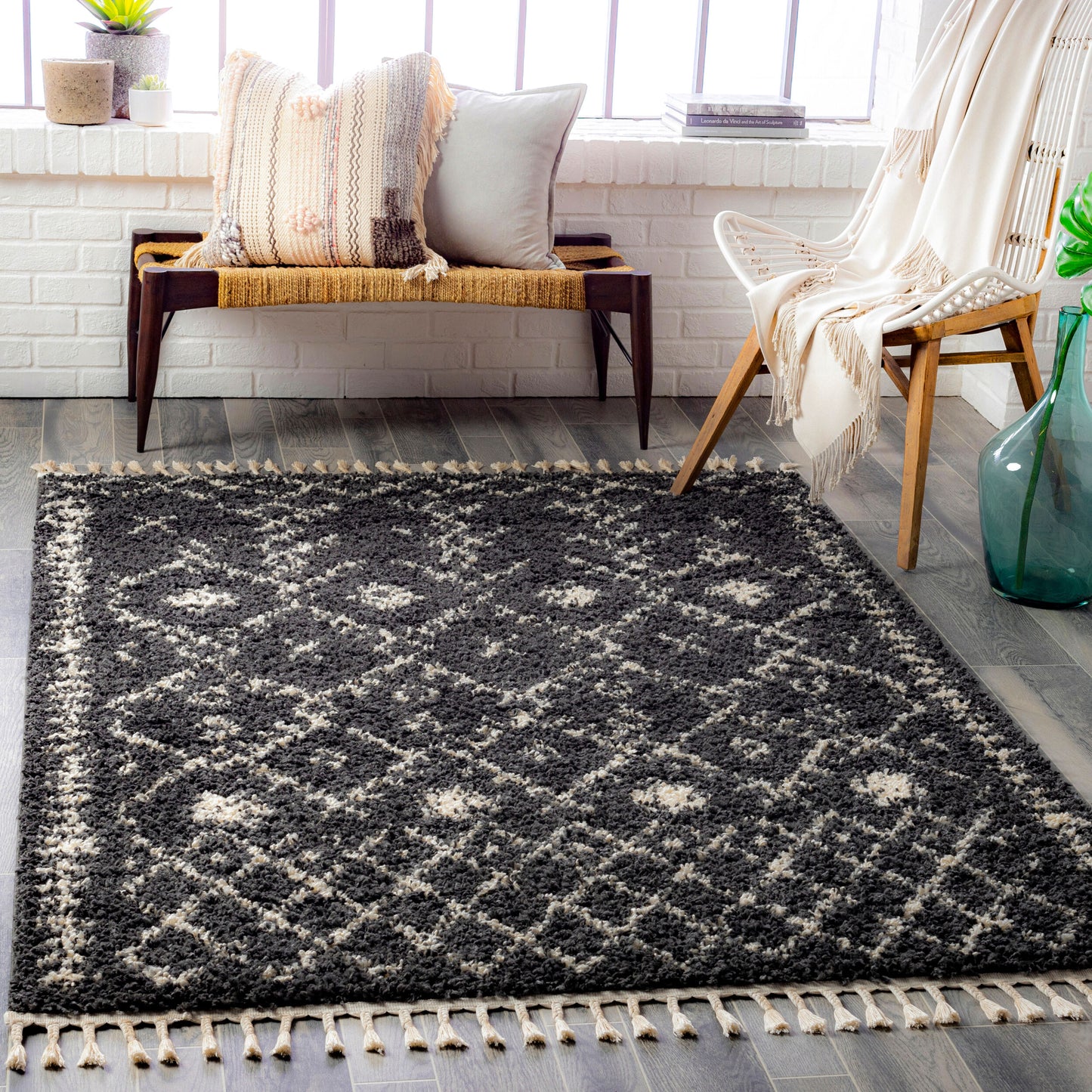 Berber Shag BBE-2308 2' x 3' Machine Woven Accent Rug