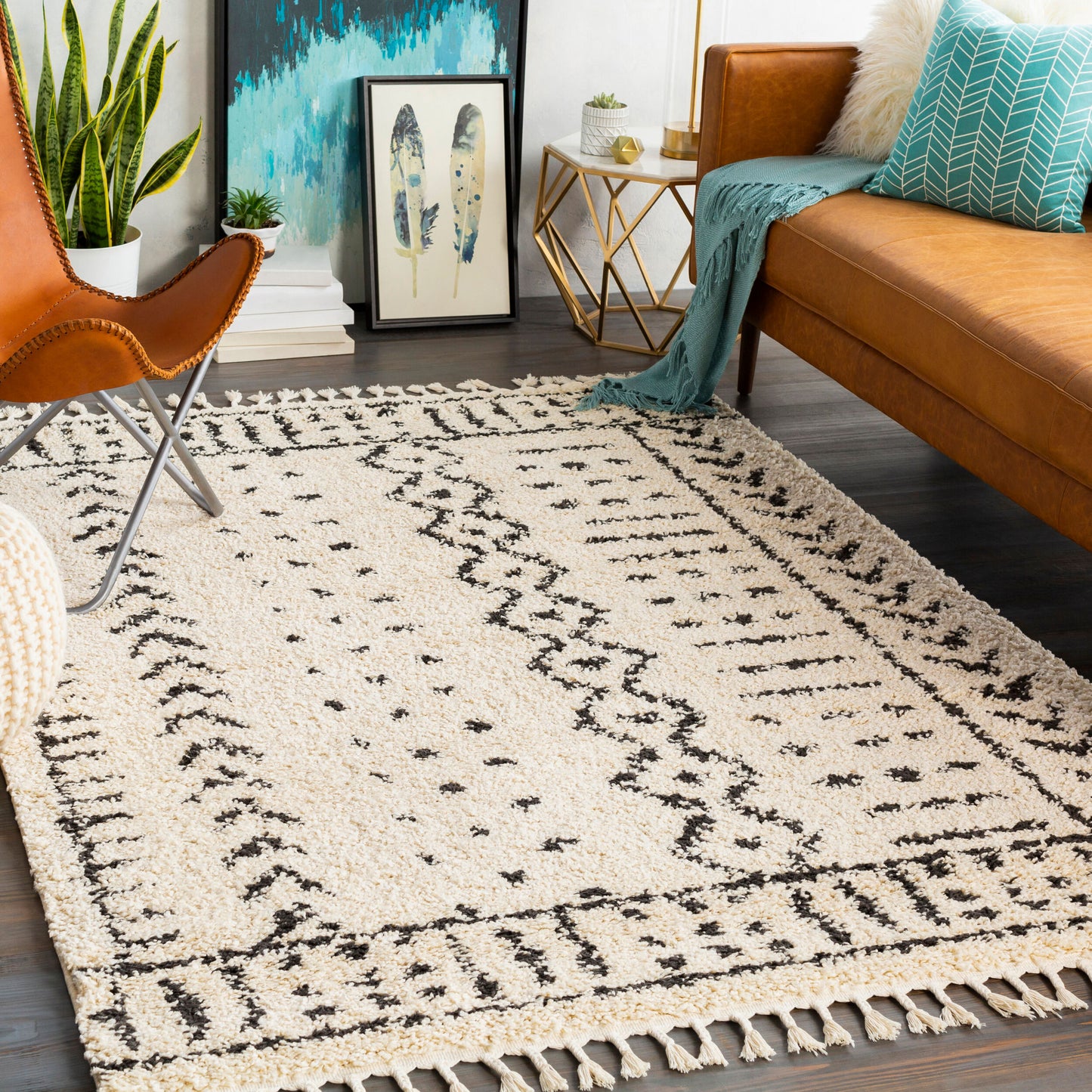 Berber Shag BBE-2311 9' x 12' Machine Woven Area Rug