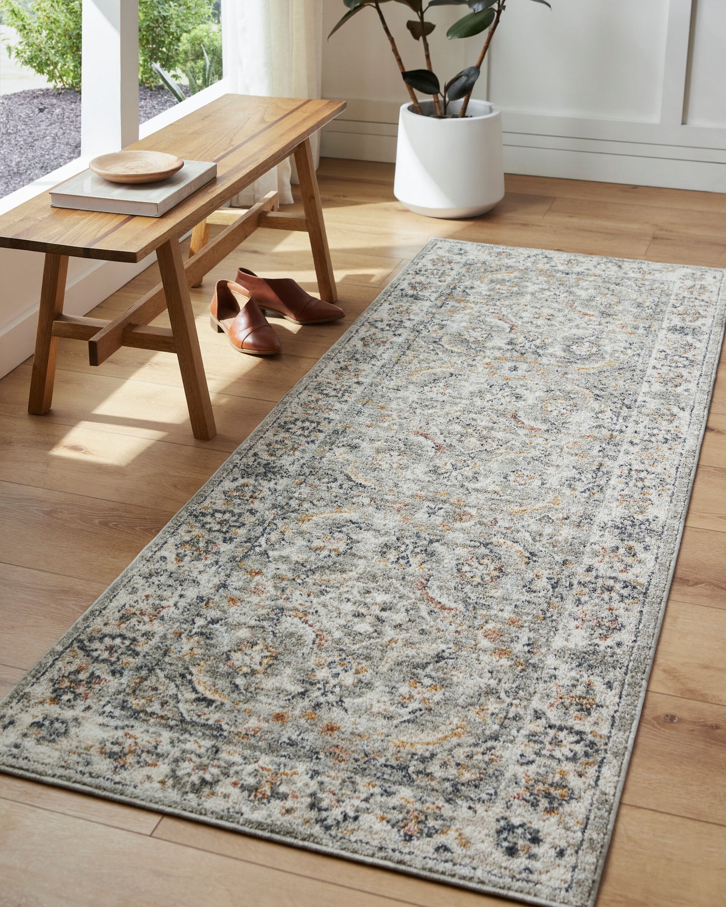 Beckham BCM-2317 7ft Runner Machine Woven Runner Rug