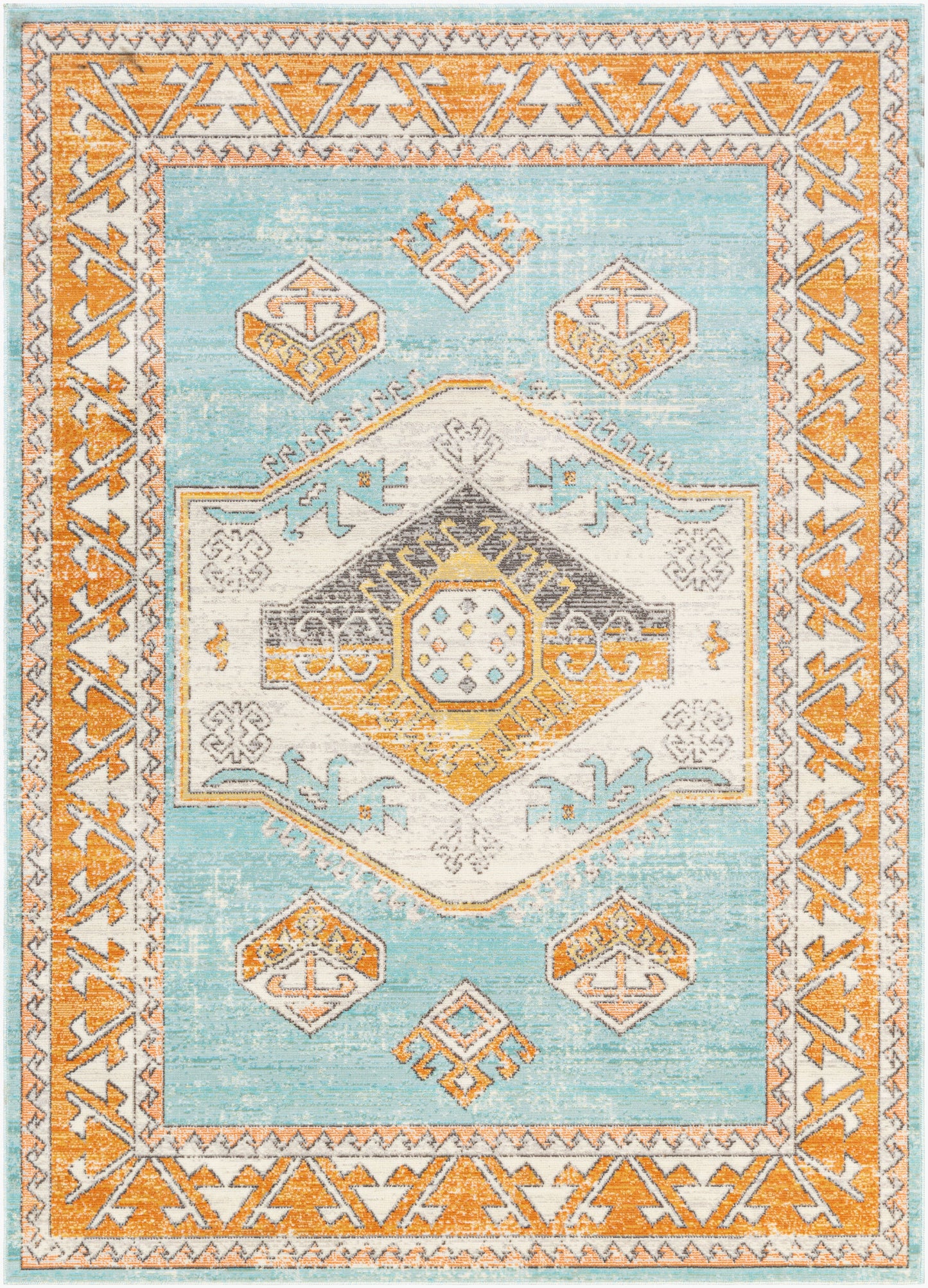 Bodrum BDM-2314 5' x 7' Machine Woven Indoor/Outdoor Area Rug