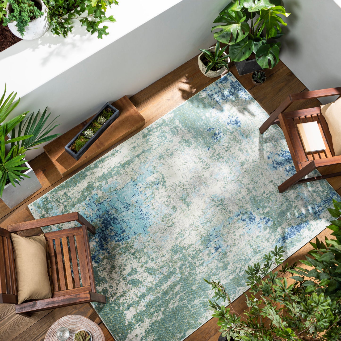 Alfombra tejida a máquina para interior y exterior Bodrum BDM-2331 de 2,13 m x 2,74 m