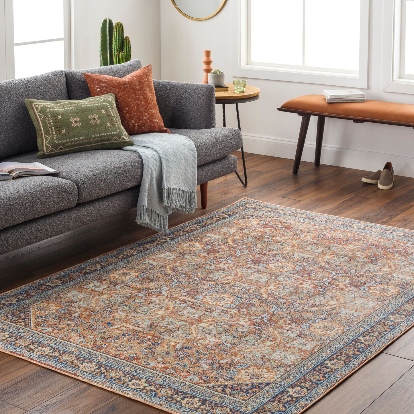 Alfombra tejida a máquina para interior y exterior Bodrum BDM-2347 de 2,7 x 3,6 m