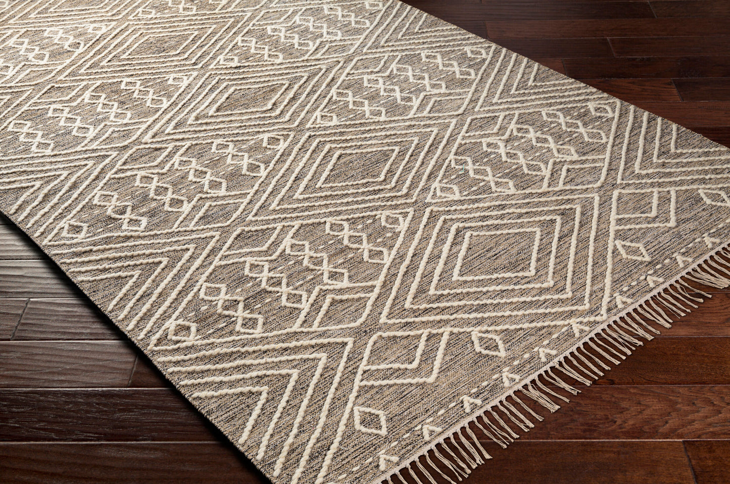 Alfombra decorativa beduina BDO-2308 de 90 x 150 cm, hecha a mano