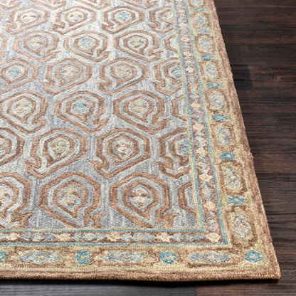 Alfombra decorativa de lana hecha a mano Bonifate BFT-1012 de 2' x 3'