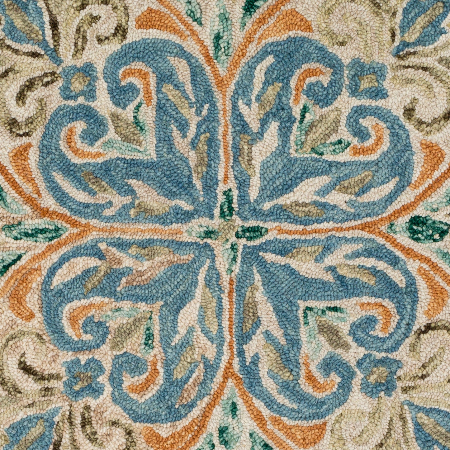 Alfombra Bonifate BFT-1026 de lana redonda de 1,5 m, hecha a mano