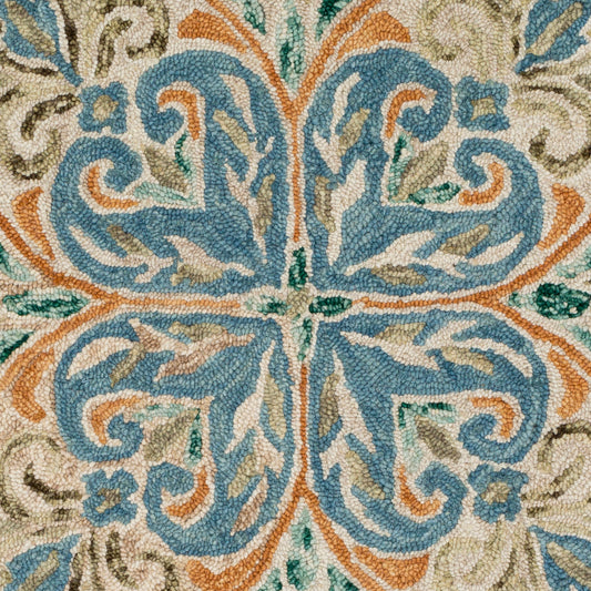 Alfombra Bonifate BFT-1026 de lana redonda de 1,5 m, hecha a mano