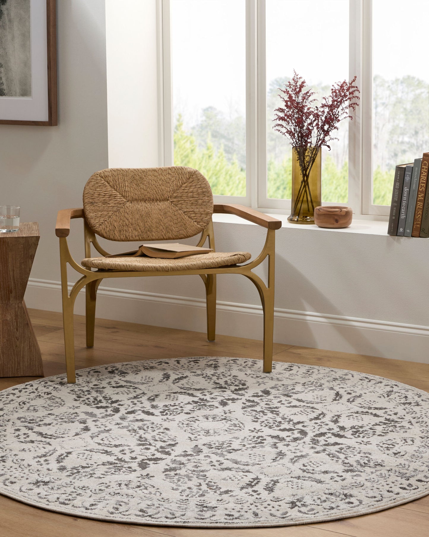 Bahar BHR-2318 5ft Round Machine Woven Area Rug